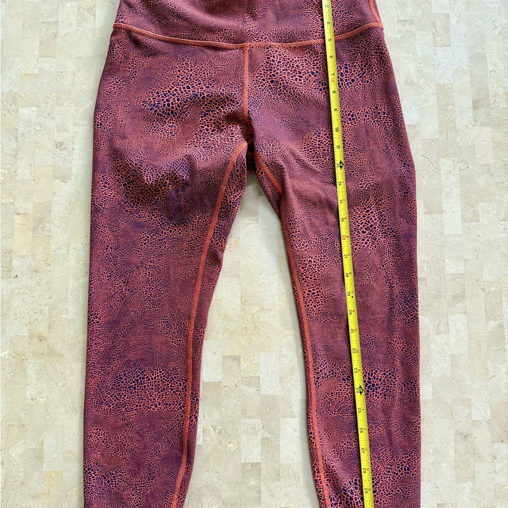 Lululemon Wunder Train High Rise Crop Leggings Glaze Vintage Orange Size 10 - Picture 8 of 10